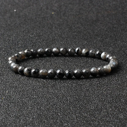 4mm Natural Stone Bead Stretch Bracelet for Men & Women – Agate Lava Handmade Reiki Crystal Jewelry