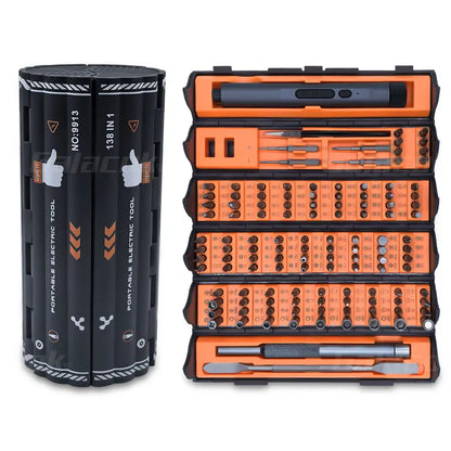 138-in-1 Mini Electric Screwdriver Set – Precision Magnetic Bits & Durable Alloy Tool Kit for PC, iPhone & DIY Repairs