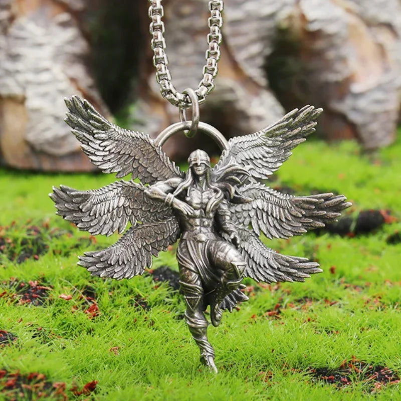 Gothic Skull Jesus Cross Necklace – Punk Catholic Amulet Jewelry for Men, Religious Pendant