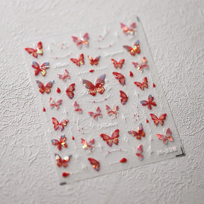 5D Glitter Butterfly Nail Sticker – Kawaii Aurora Nail Art Decal for DIY Manicure & Nail Decorations