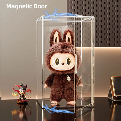 Large Clear Stackable Storage Box 60x35x30cm – Magnetic Door Organizer for Helmets, Collectibles, Books, Shoes, Home Display