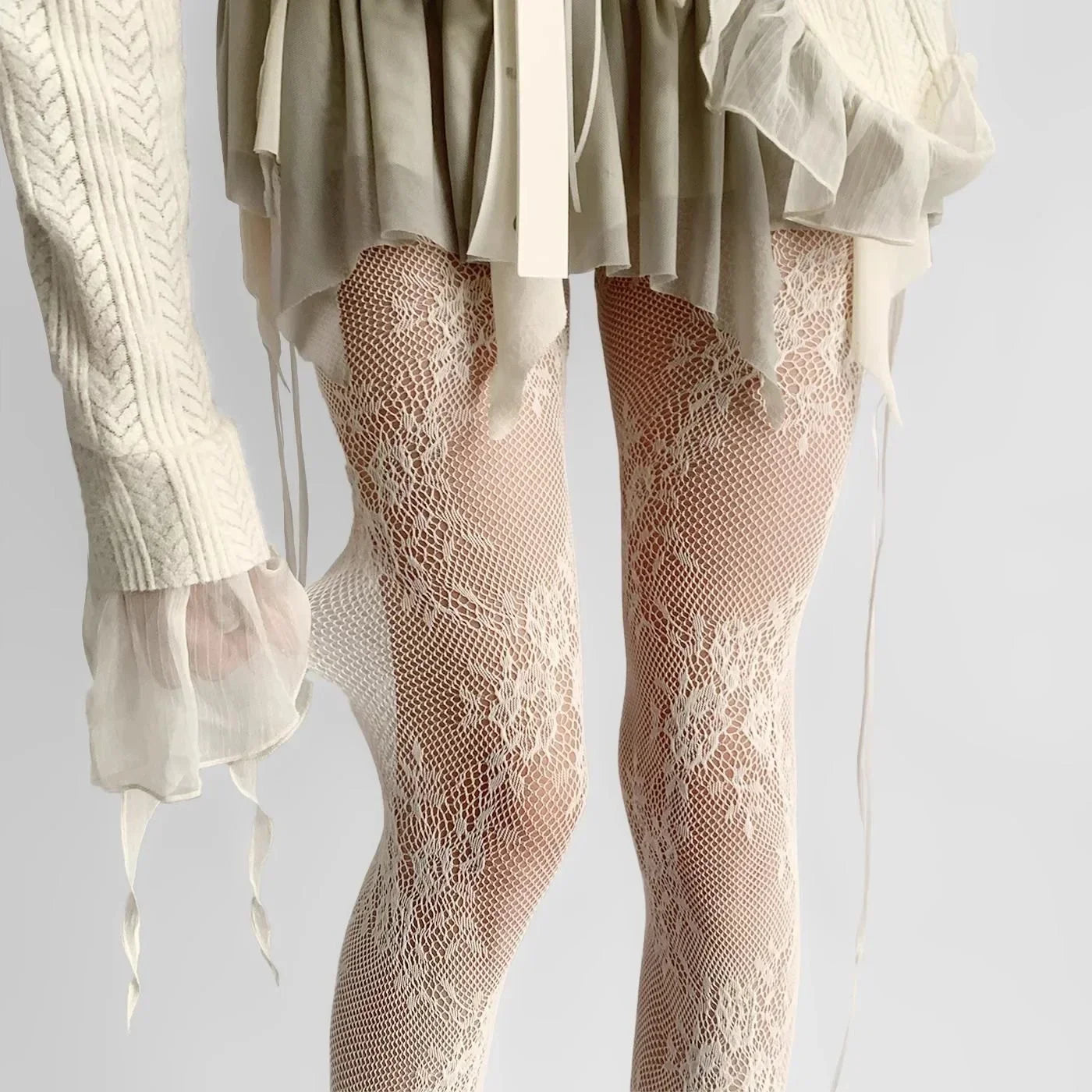 Women’s Lace Floral Thigh High Tights - 2025 Sexy Mesh Fishnet Stockings Lingerie Hosiery Pantyhose