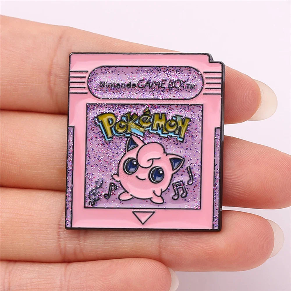 Pokémon Nintendo Gameboy Hard Enamel Pins — Kawaii Pink Jigglypuff Cartoon Brooch Badge for Kids