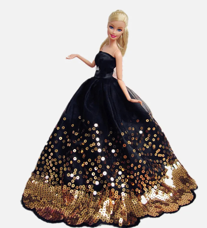 Genuine Barbie Doll Clothes Accessories — 30cm Princess, Wedding & Evening Dresses Lot with Gowns and Skirts