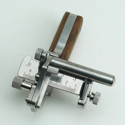 Nattools Manual Leather Strip Cutter – Adjustable 10-60mm Roller Belt Cutting Tool with Metric-Inch Double Scale for Leathercraft