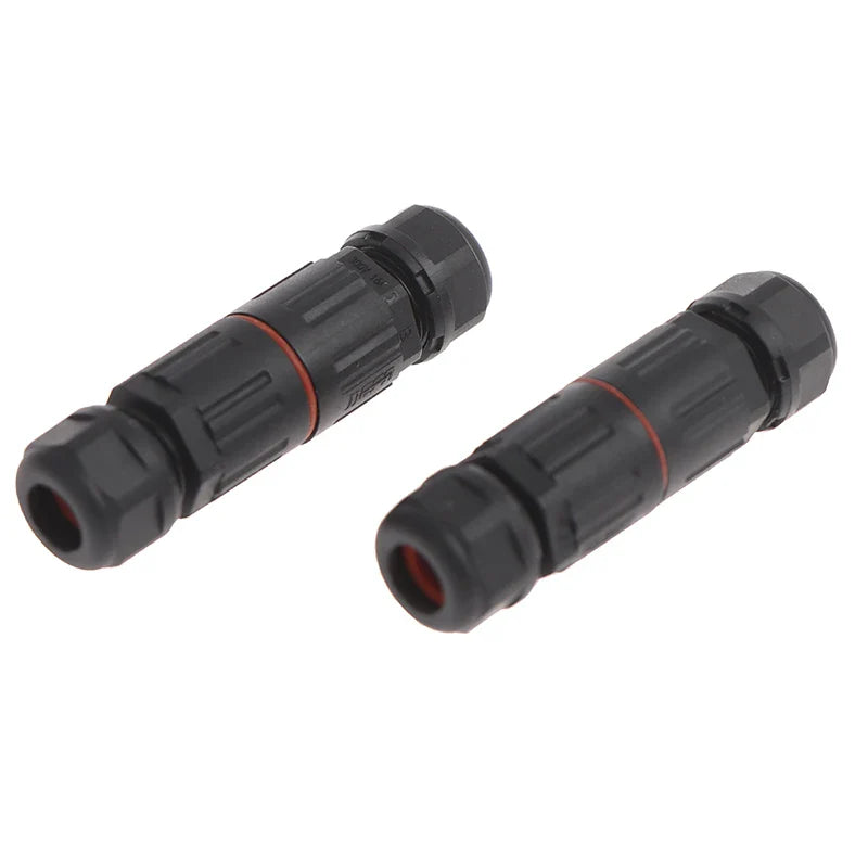 IP68 Waterproof Outdoor 2/3 Pin Electrical Plug Connector – Industrial Quick Screw Wire Cable Socket Straight Connection