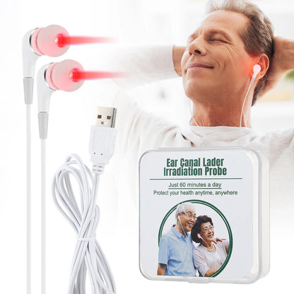 Tinnitus Ear Laser Therapy – LLLT Irradiation Earplug for Otitis Media, Deafness, Diabetes & Hypertension Treatment