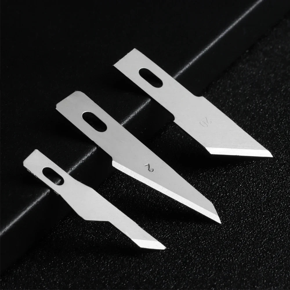 10pcs Non-Slip Metal Craft Knife Blades – Precision Engraving & Cutter Tools for PCB Repair & Mobile Phone Scalpel