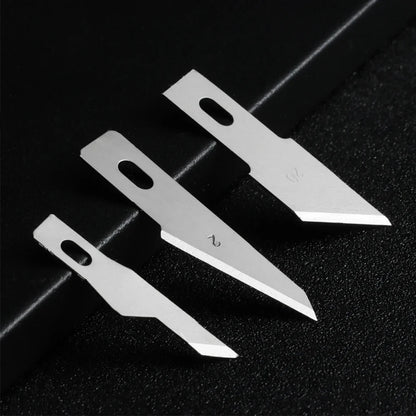 10pcs Non-Slip Metal Craft Knife Blades – Precision Engraving & Cutter Tools for PCB Repair & Mobile Phone Scalpel