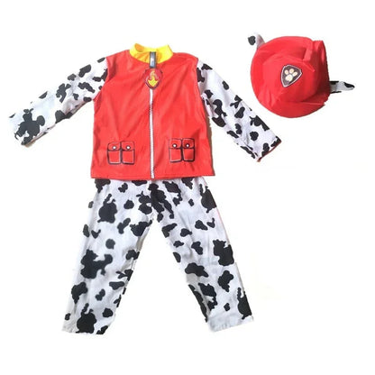 Anime Dog Patrol Kids Costume Set – Tops, Pants, Backpack & Hat for Marshall, Chase, Skye, Zuma, Rubble Halloween Cosplay
