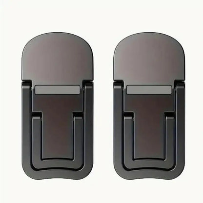 2PCS Mini Foldable Laptop Stand – Portable Adjustable Notebook & Keyboard Riser with 2 Angles, Self-Adhesive Invisible Design