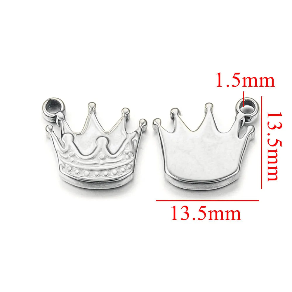 10PCS Stainless Steel Gold-Plated Sun Flower Crown Charms – DIY Necklace & Earrings Jewelry Making Accessories
