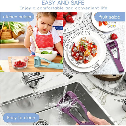 Grape Cutter Slicer for Toddlers - One Second Fruit Quarter Slicer for Grapes Cherry Tomatoes Strawberries Kitchen Safety Gadget