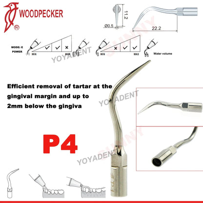 Woodpecker Dental Scaler Tips – Ultrasonic Tooth Cleaning, Endo & Perio Scaling Tips, Fit EMS UDS Scaler Handpiece