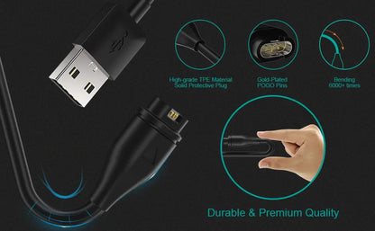 1M USB Type-C Charging Cable for Garmin Fenix 5–7 Series, Vivoactive & Venu – Fast Charge with Dustproof Plug