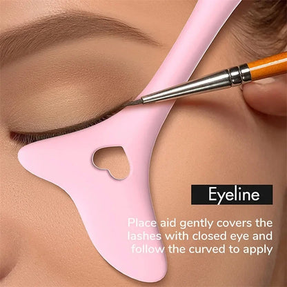 Multi-Functional Eyeliner Stencil - Wing Tips & Lipstick Aid, Reusable Silicone Makeup Tools