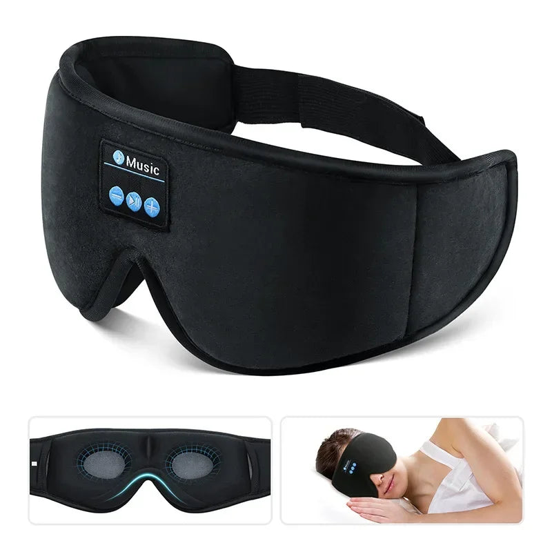 3D Eye Mask with Music Play - Bluetooth Sleeping Headphones and Built-in HD Speakers for Restful Sleep