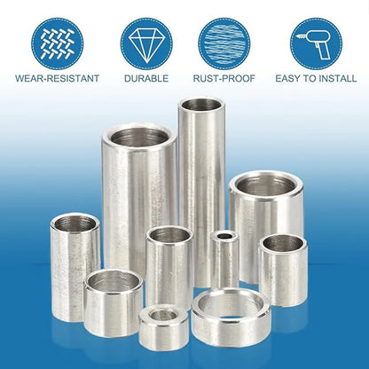 304 Stainless Steel Unthreaded Standoff Spacer Sleeves – M6/M7/M8 Hollow Bushing Washers (2–40mm Length) for Industrial Hardware Use