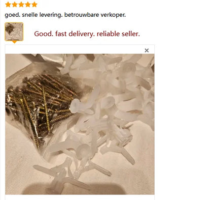 50/100Pcs Self-Drilling Drywall Anchor Kit with Screws – Nylon Expansion Anchors for Gypsum Board & Wall Mounting