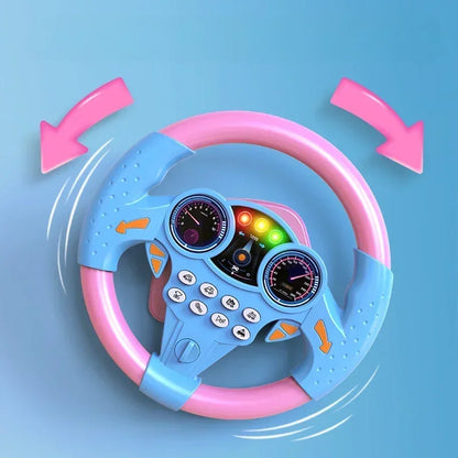 Infant Simulation Steering Wheel Toy – Early Education Copilot Vocal Toy for Kids & Strollers