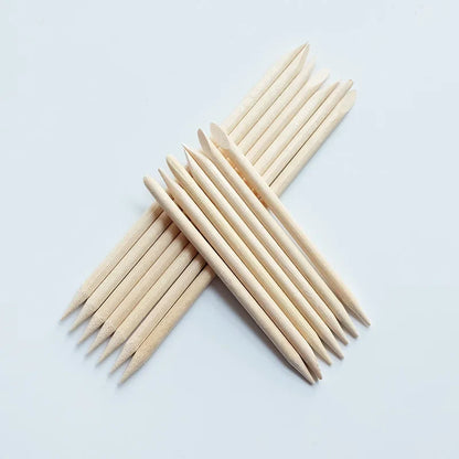 Lurayee Orange Wood Nail Cuticle Pusher – Manicure Tool for Nail Art, Gel Polish, and Nail Design