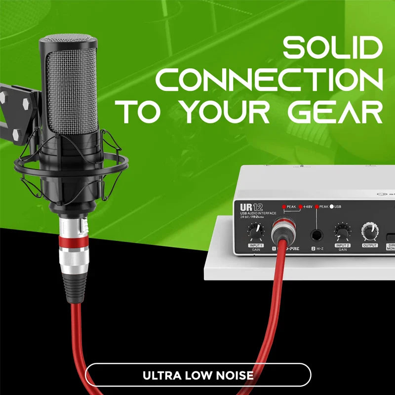 Professional XLR Male to Female Microphone Extension Cable – Balanced 3-Pin Audio Line for Recording, Mixer & Speakers