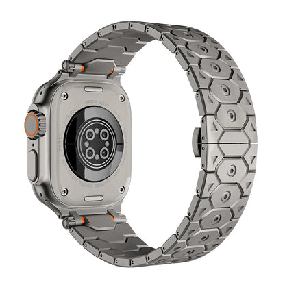 Luxury Titanium Metal Strap for Apple Watch — Stainless Steel Bracelet for Series 5-10 Ultra 2 (42mm-49mm)