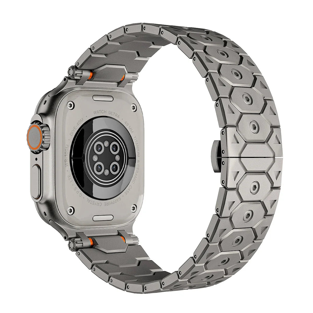 Luxury Titanium Color Apple Watch Band – Stainless Steel Metal Bracelet Strap for Ultra 2, Series 10–5, 42/44/45/49mm iWatch