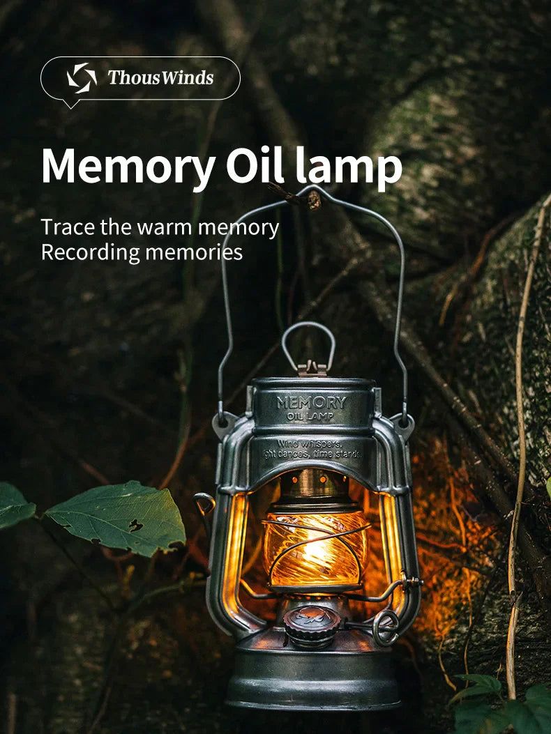 Thous Winds Memory Mini Oil Lamp – Portable Retro Camping Lantern for Hike, Picnic, and Backpacking