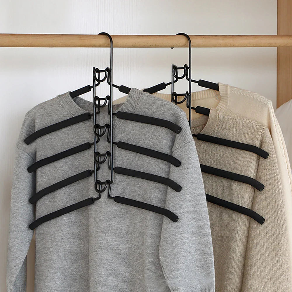 Wall-Mounted Clothes Drying Rack – 5-Layer Detachable Indoor Hanger for Space-Saving Home Storage