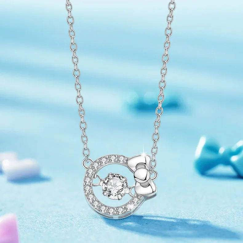 Sanrio Hello Kitty Necklace – Diamond Pendant Clavicle Chain for Girls | Birthday & Holiday Gift