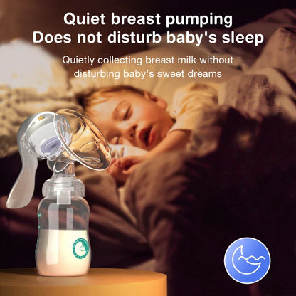 Manual Breast Pump — Baby Nipple Milk Suction Bottle for Feeding & Postpartum Care