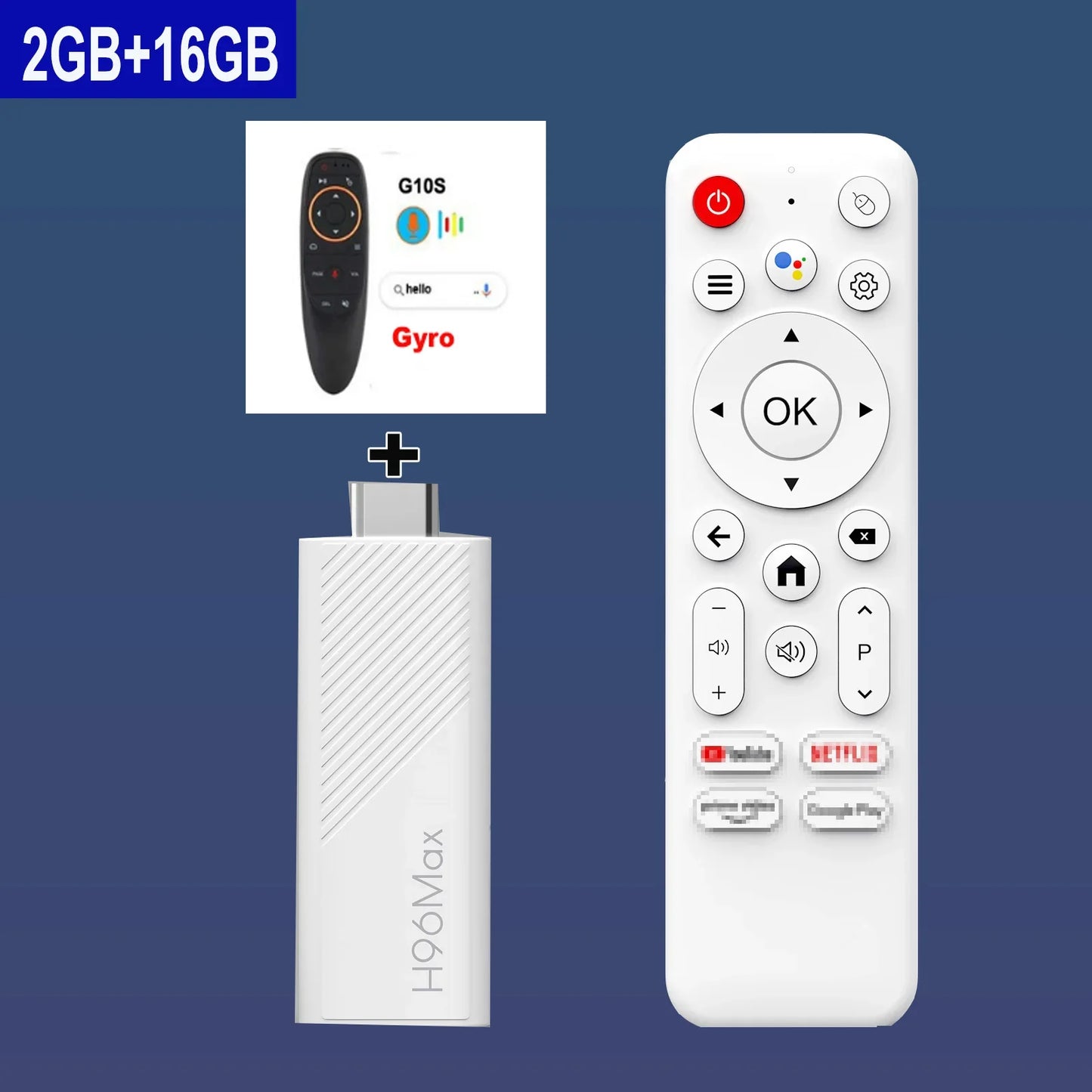 H96 MAX Android TV Stick Allwinner H313 | 4K 3D HDR, 8GB/16GB, Dual WiFi 2.4G/5G/6, Google Voice Remote