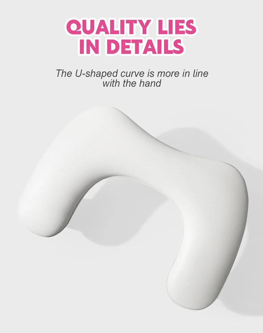 U-Shaped Nail Arm Rest Pillow with Detachable Brackets – Manicure Hand Rest for Nail Salon