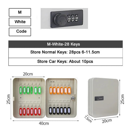Key Safe Box – Multi-Key Storage Organizer with Password for Spare Car Keys, Home, Office, and Store Use
