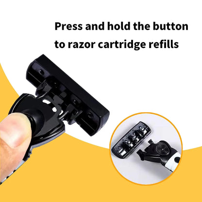 Premium 3-Layer Stainless Steel Safety Razor – Replaceable Blades for Smooth Shaving Men & Women