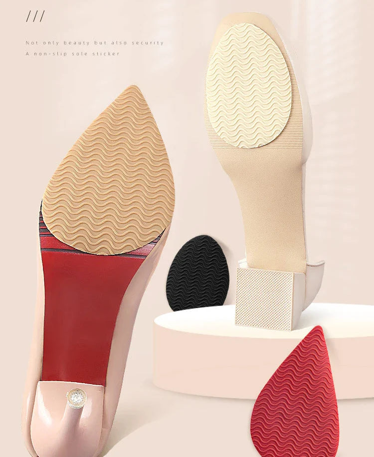 Rubber Shoe Sole Protector - Wear-Resistant Non-Slip Forefoot Mat, Self-Adhesive High Heel Cushion Pads
