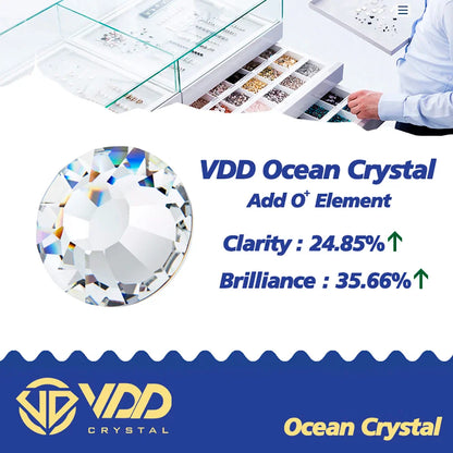 VDD SS4–SS30 Glass Crystal Rhinestones – High Quality Flatback Glitter Strass Stones for Nail Art, DIY Crafts & Decoration
