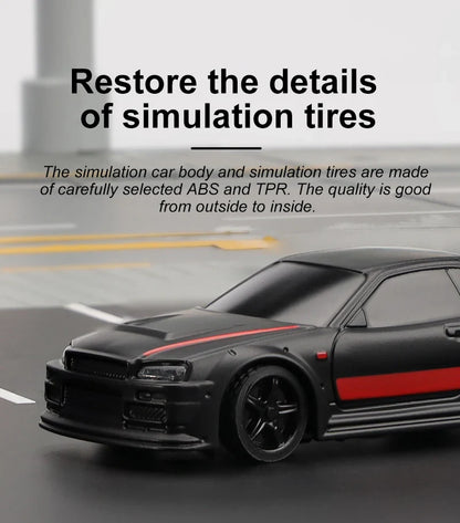 Turbo Racing 1:76 RC Drift Car | C64/C72/C73/C74 with Gyro & Full Remote Control for Kids & Adults