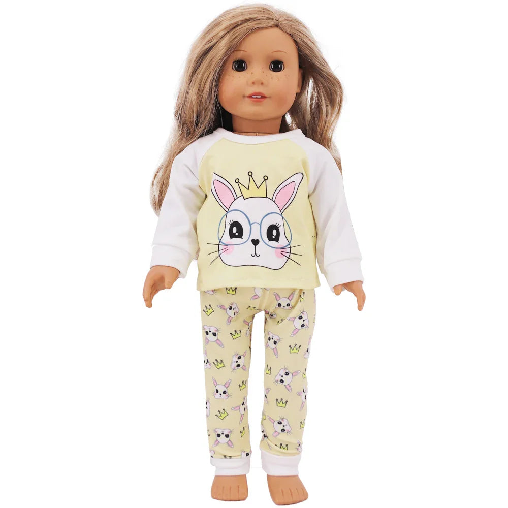 Doll Clothes Multi-Style Daily Set – Pajamas & Home Wear for 43cm Born Baby Dolls & 18-Inch American Dolls, Our Generation Toy Gift