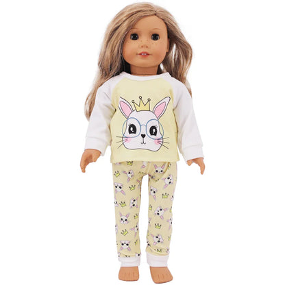 Doll Clothes Multi-Style Daily Set – Pajamas & Home Wear for 43cm Born Baby Dolls & 18-Inch American Dolls, Our Generation Toy Gift