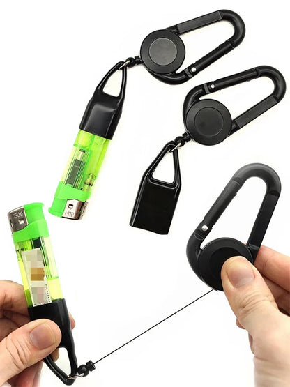 Silicone Lighter Protective Cover with Retractable Keychain — Regular Size Lighter Holder Sleeve for Smoking Accessories