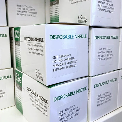 32G Disposable Syringes with Superfine 4/6/13mm Needles - Painless Teeth Irrigator & Eyelid Beauty Tool