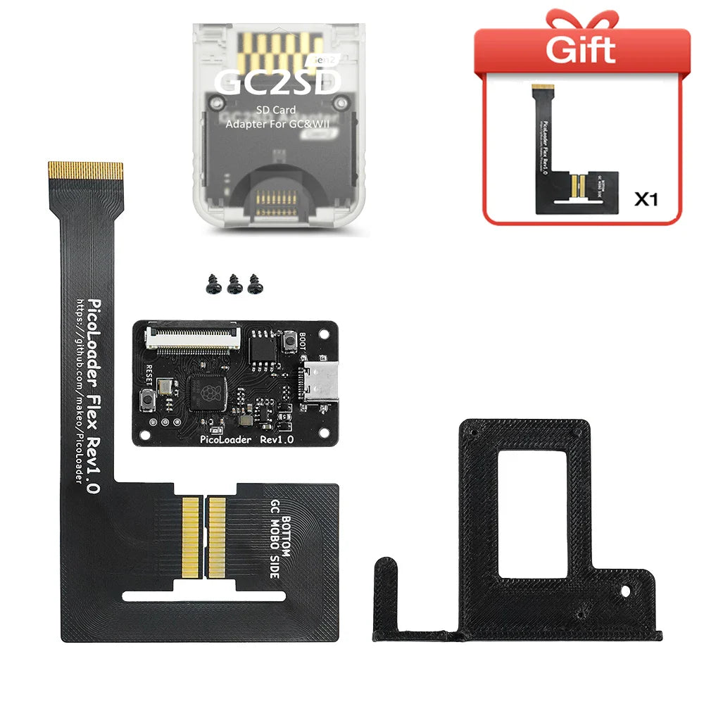 RetroScaler Black PicoLoader Flex Cable – No-Weld SD2SP2/GC2SD SDGecko for Nintendo GameCube Console