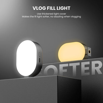WEYLLAN Mini LED Camera Light – Portable Rechargeable Selfie Light with Cold Shoe Mount & 3 Adjustable Modes