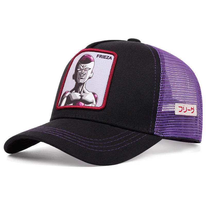Dragon Ball Son Goku Embroidered Cap - Adjustable Hip Hop Trucker Mesh Sun Visor Hat for Men & Travel