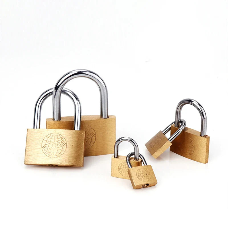 Copper Padlock Small Locks – Luggage, Case, Locker Security with 3 Keys (20mm-50mm) for Home & Hardware Use