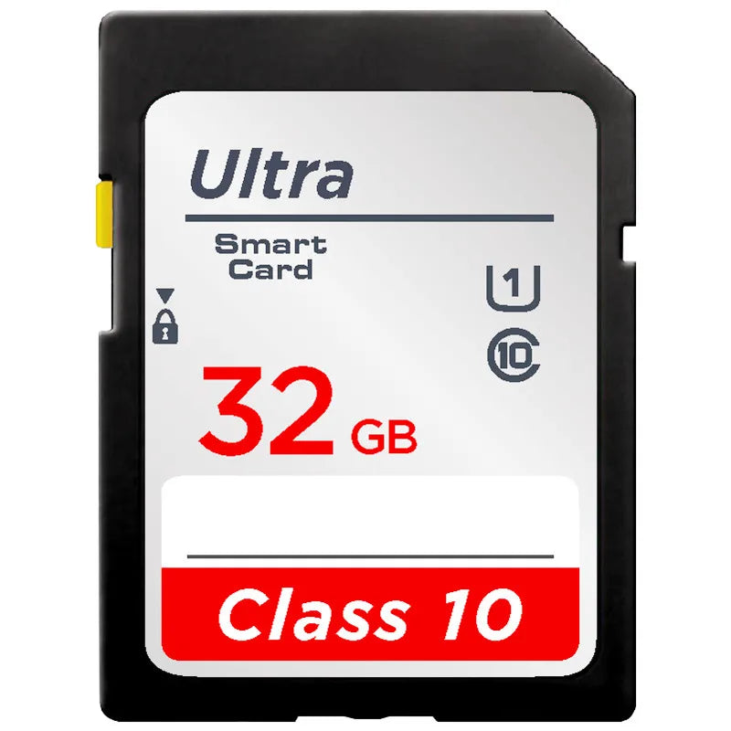 High-Speed SD Memory Card — 16GB/32GB/64GB/128GB/256GB V10 Flash Card for Cameras