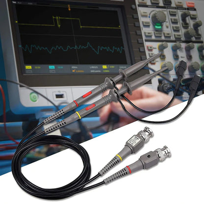P6100 BNC Oscilloscope Probe Kit – 100MHz 1X/10X High Precision Probes with Alligator Clips & Test Leads
