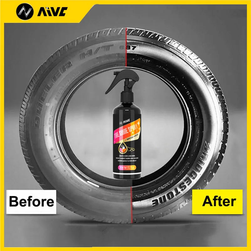 Tire Shine Spray - Long-Lasting Gloss Rubber & Plastic Restorer